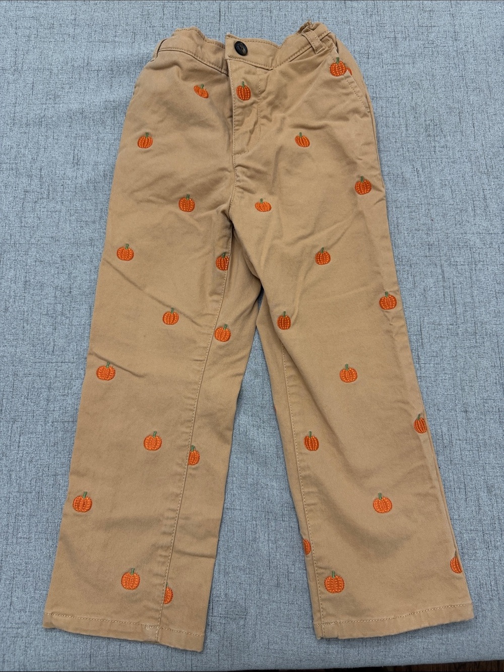 Gymboree Kids Pumpkin Embroidered Khaki Pants 4T